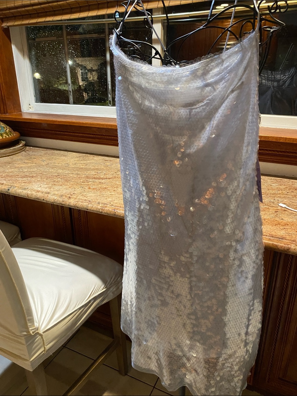 wild fable Silver Sequin Slip Dress